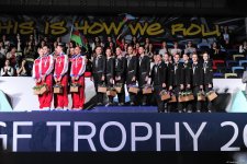 В Баку прошла церемония награждения команд в групповых упражнениях Кубка мира по художественной гимнастике (ФОТО)
