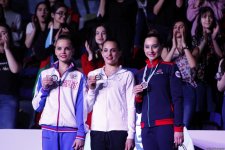 Bakıda bədii gimnastika üzrə Dünya Kubokunda fərdi hərəkətlərdə final oyunlarının qalibləri mükafatlandırılıb (FOTO)