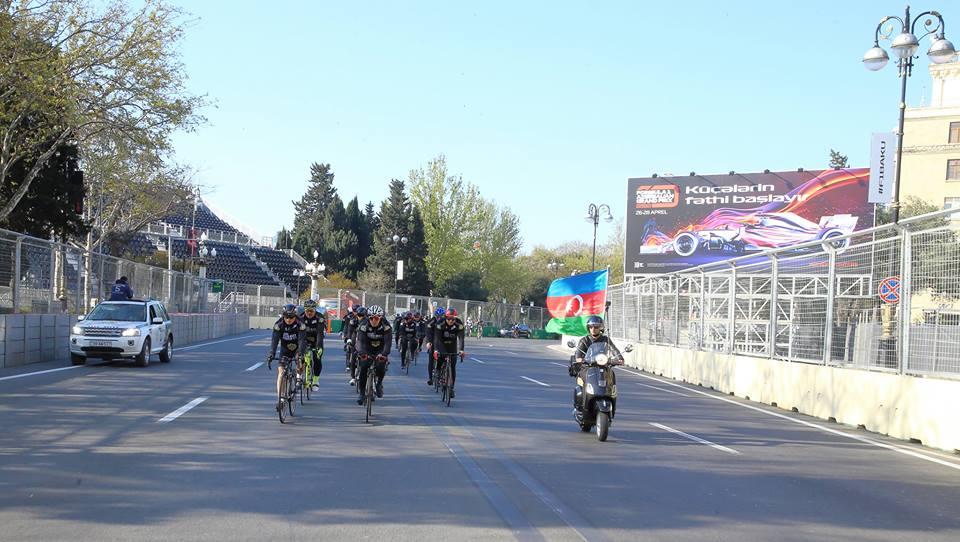 Cycling event held at Baku City Circuit before F1 SOCAR Azerbaijan Grand Prix 2019 (PHOTO)