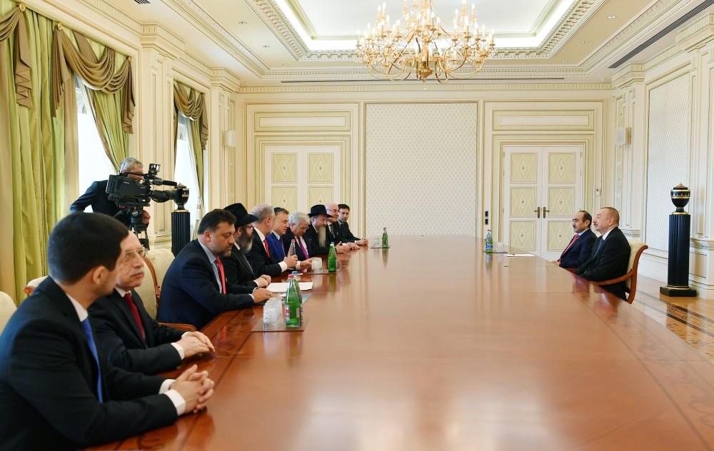 President Ilham Aliyev receives delegation of heads of World & Euro-Asian Jewish congresses (PHOTO)