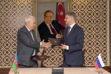 Azərbaycan və Rusiya dəmir yolları arasında memorandum imzalanıb (FOTO)