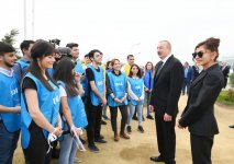 President Aliyev with first lady at tree-planting campaign on occasion of national leader's birthday (PHOTO)