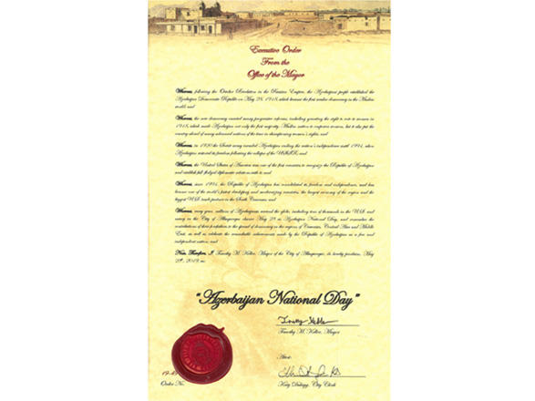 US city of Albuquerque proclaims May 28 as ‘Azerbaijan National Day’