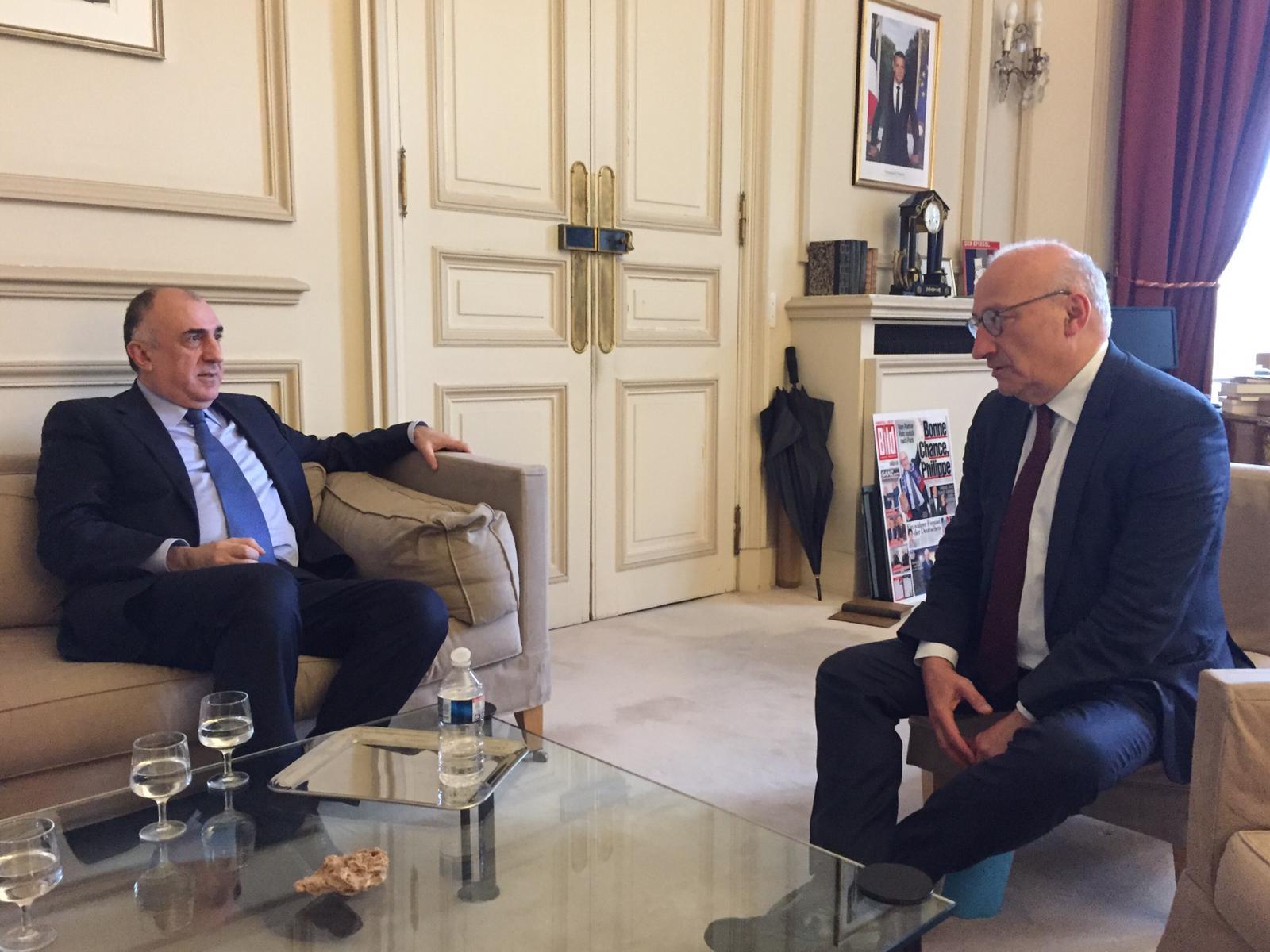 Elmar Məmmədyarov Fransa prezidentinin diplomatik məsələlər üzrə müşaviri ilə görüşüb