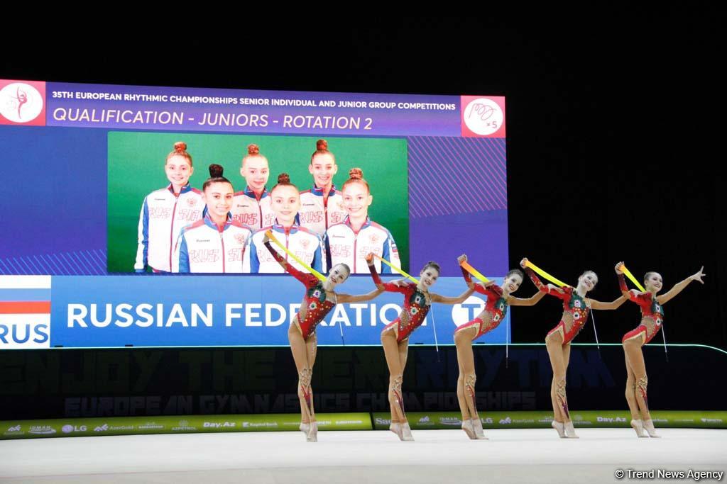Rusiyalı gimnastlar Bakıda keçirilən bədii gimnastika üzrə Avropa çempionatının qızıl medalını qazanıb