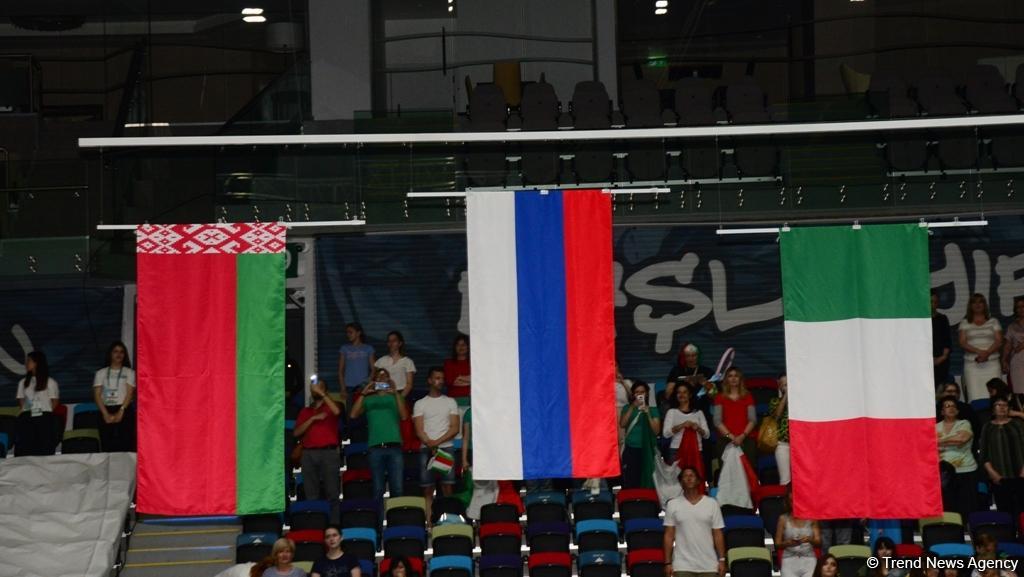 В Баку состоялась церемония награждения победителей Чемпионата Европы в командном зачете и в многоборье групповых упражнений (ФОТО)