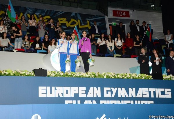 Bakıda bədii gimnastika üzrə Avropa çempionatının fərdi proqramı üzrə qaliblər mükafatlandırılıb