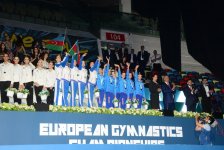 В Баку состоялась церемония награждения команд-победителей Чемпионата Европы по художественной гимнастике (ФОТО)