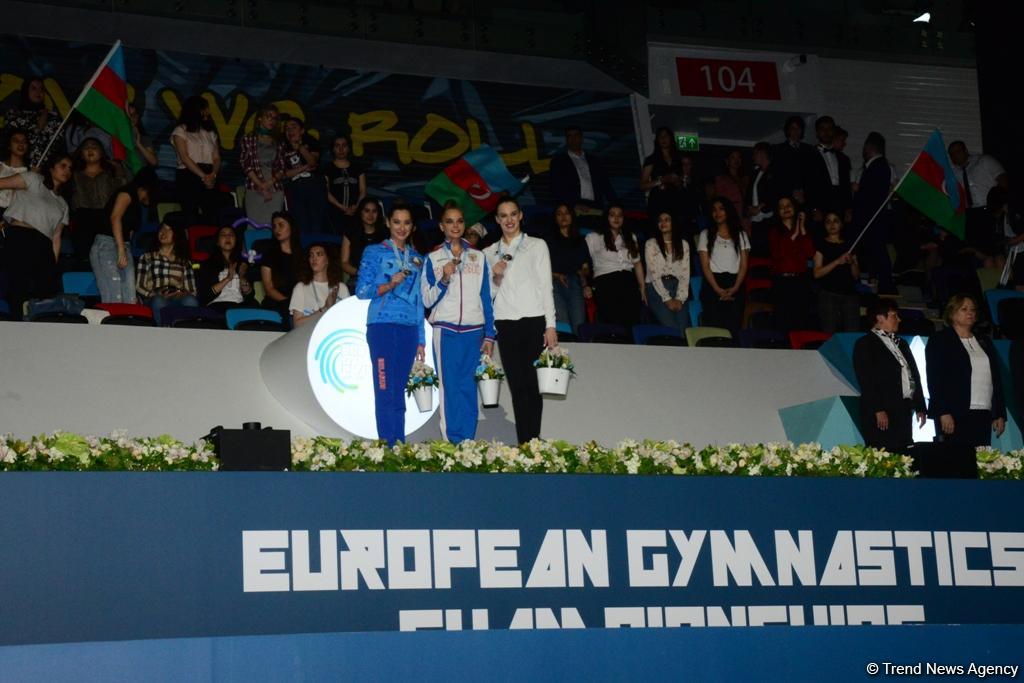 В Баку состоялась церемония награждения победителей Чемпионата Европы по художественной гимнастике в индивидуальной программе (ФОТО)