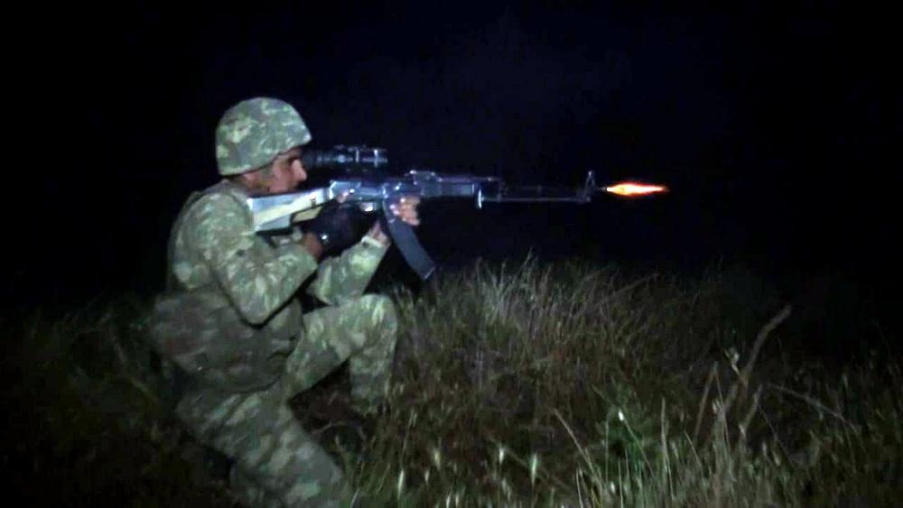Azerbaijani army conducts live-fire stage of exercises at nighttime (PHOTO/VIDEO)