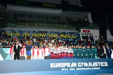 Awarding ceremony of winners of European Aerobic Gymnastics Championships in junior team competition held in Baku (PHOTO)