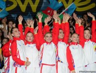 Awarding ceremony of winners of European Aerobic Gymnastics Championships in team competition among senior gymnasts held in Baku (PHOTO)