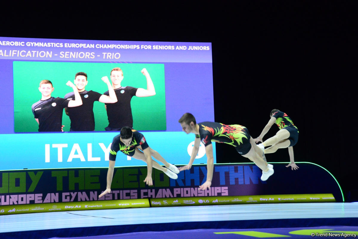 В Баку определились финалисты Чемпионата Европы по аэробной гимнастике среди трио