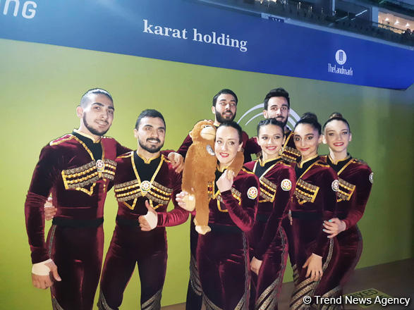Команда Азербайджана вышла в финал Чемпионата Европы по аэробной гимнастике в программе аэро-данс