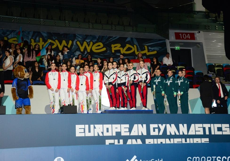 В Баку прошла церемония награждения победителей Чемпионата Европы в составах трио, групп и программе аэро-данс (ФОТО)