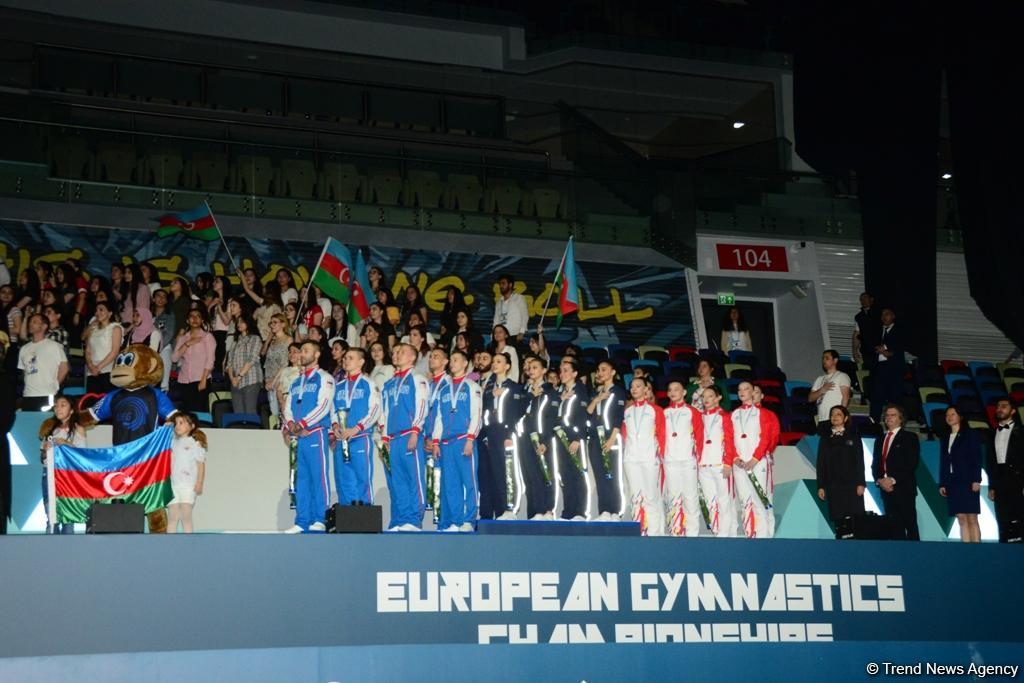 Winners among senior trios, senior groups and seniors in aerobic dance awarded within European Aerobic Gymnastics Championships in Baku (PHOTO)