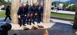 В Габале проходит трехсторонняя встреча министров обороны Азербайджана, Турции и Грузии (ФОТО)