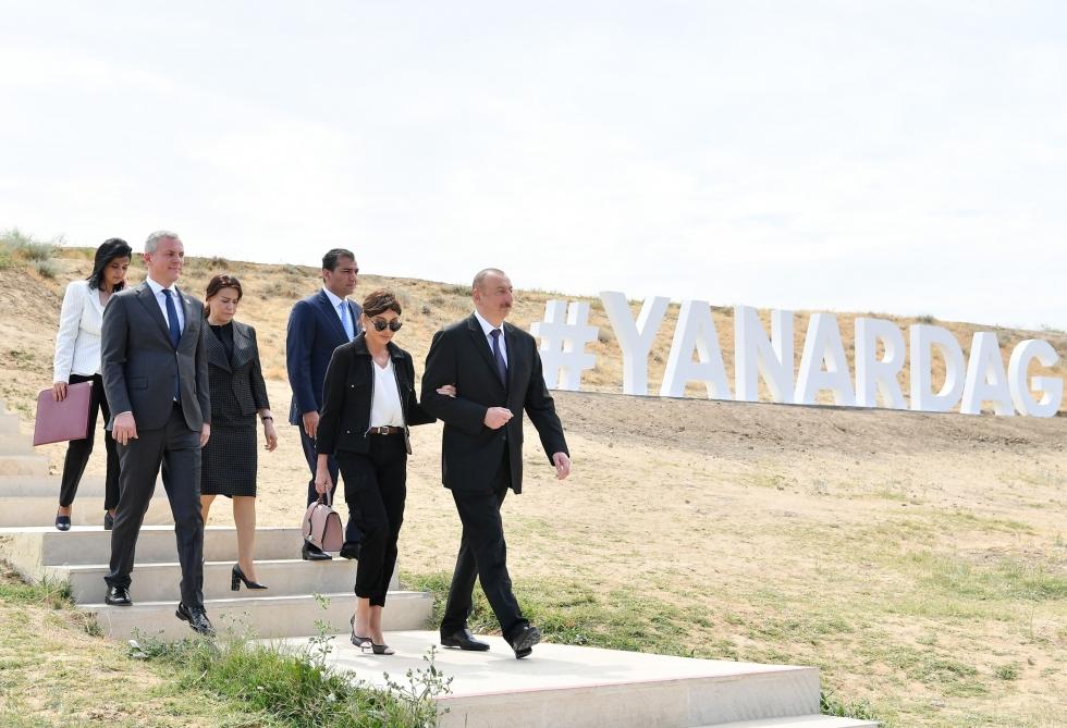 Президент Ильхам Алиев и Первая леди Мехрибан Алиева приняли участие в открытии заповедника «Янардаг» после капитальной реконструкции (ФОТО) (версия 2) - Gallery Image
