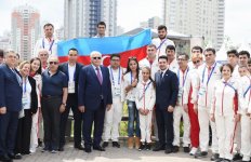 Вице-президент Фонда Гейдара Алиева Лейла Алиева встретилась с азербайджанскими спортсменами-участниками II Европейских игр (ФОТО) - Gallery Thumbnail