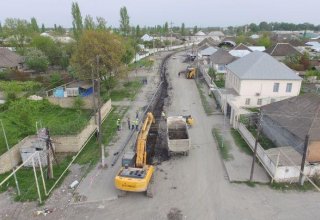 Ağdaş şəhərinin su təchizatı və kanalizasiya sistemləri yenilənir (FOTO)