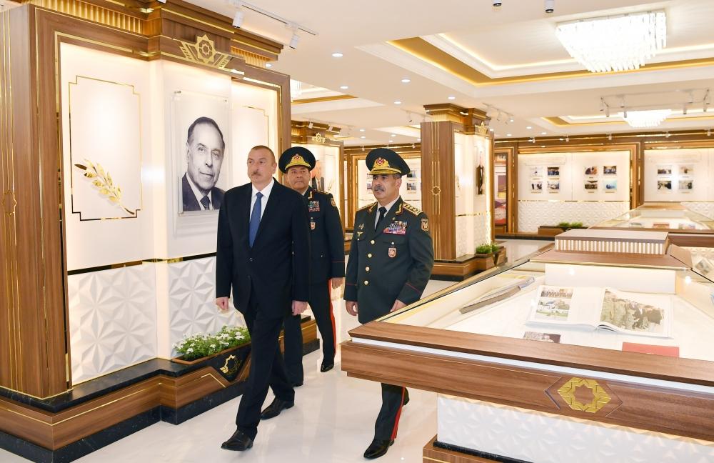 Azerbaijani President views conditions created at newly-reconstructed Military Lyceum named after Jamshid Nakhchivanski (PHOTO)