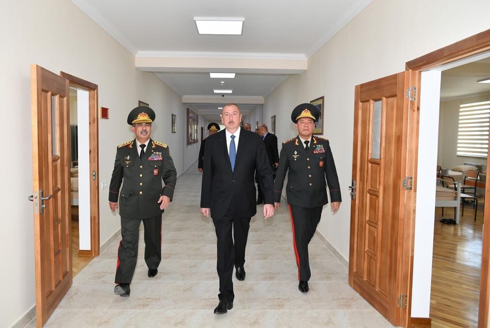 Azerbaijani President views conditions created at newly-reconstructed Military Lyceum named after Jamshid Nakhchivanski (PHOTO)