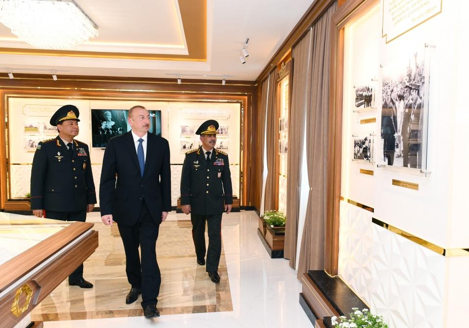 Azerbaijani President views conditions created at newly-reconstructed Military Lyceum named after Jamshid Nakhchivanski (PHOTO)