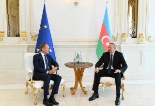 Azerbaijani President Ilham Aliyev and President of European Council Donald Tusk held one-on-one meeting (PHOTO)