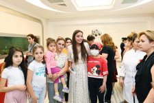 Vice-President of Heydar Aliyev Foundation Leyla Aliyeva meets with children undergoing treatment at medical centers in Baku (PHOTO)
