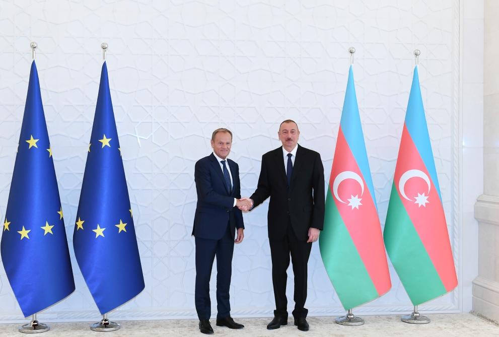 Состоялась встреча Президента Ильхама Алиева и главы Совета Евросоюза (ФОТО)