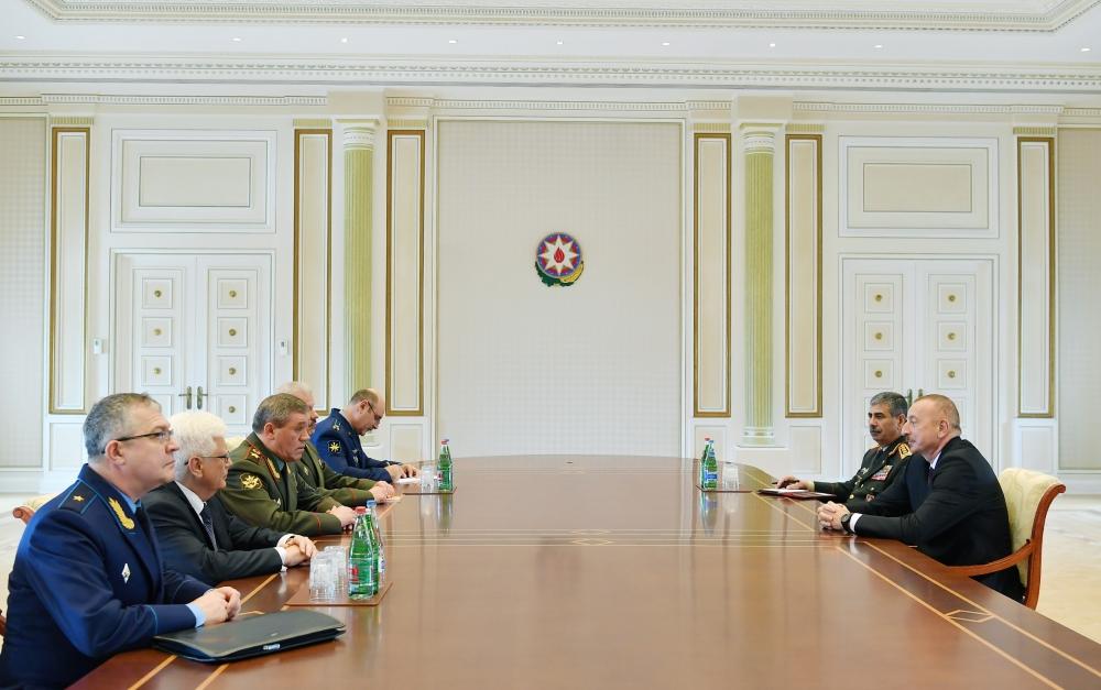 President Ilham Aliyev receives delegation led by Chief of General Staff of Russian Armed Forces