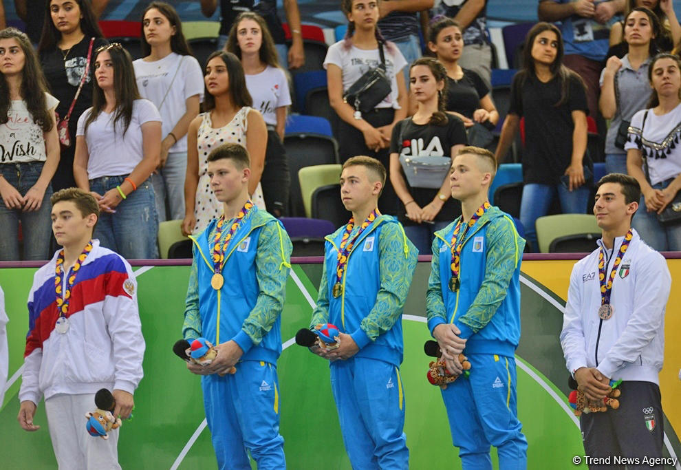 "EYOF Baku 2019": Komanda halında idman gimnastika yarışlarının qalibləri mükafatlandırılıb (FOTO)