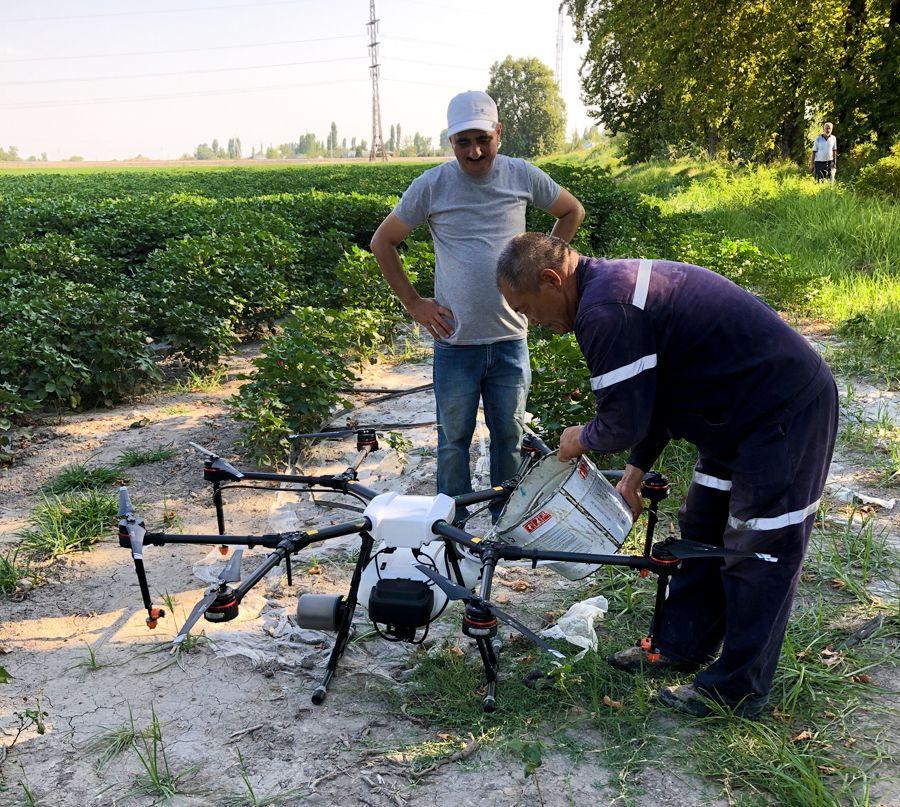 Drone used for spraying pesticides on cotton field in Azerbaijan for first time (PHOTO)