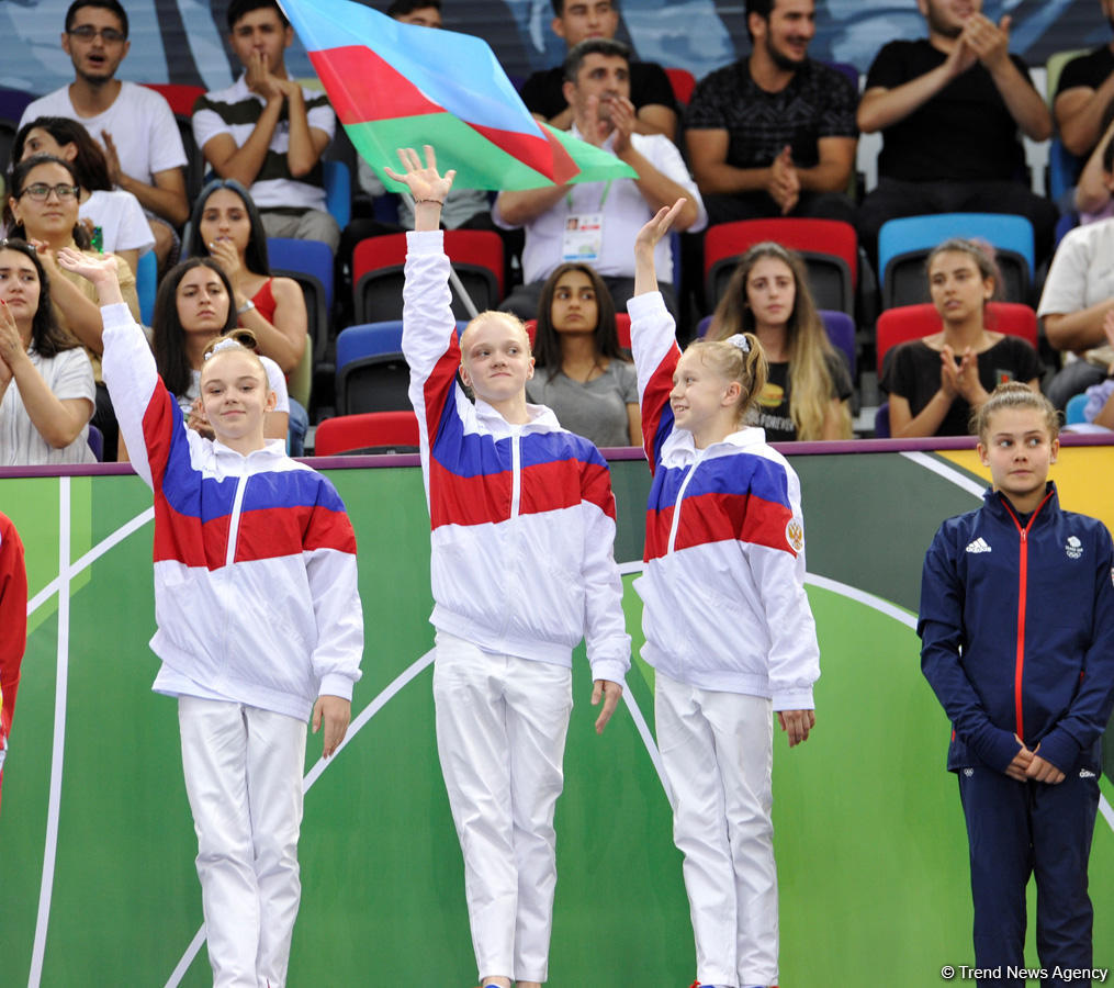 Rusiya millisi idman gimnastikası üzrə komanda yarışlarının qalibi olub - “Bakı 2019” (FOTO) - Gallery Image
