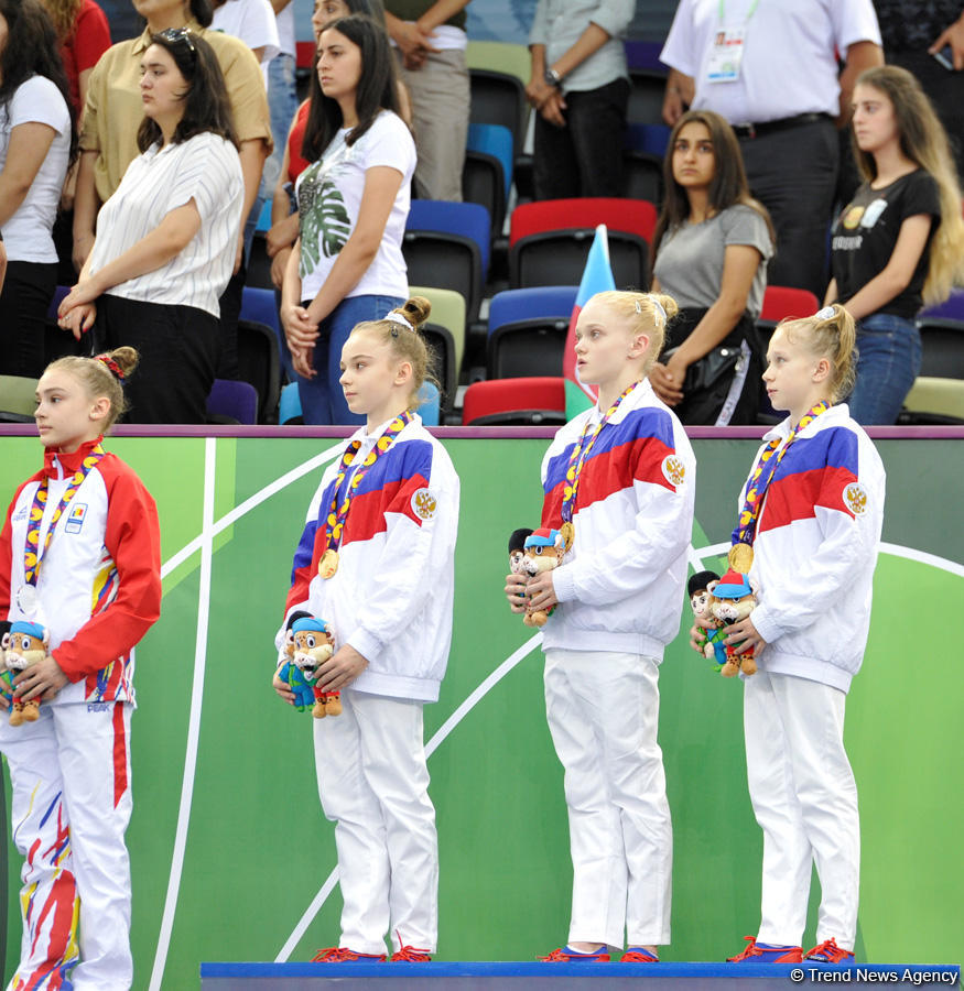 Rusiya millisi idman gimnastikası üzrə komanda yarışlarının qalibi olub - “Bakı 2019” (FOTO)