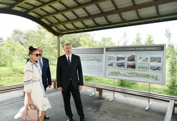 Azerbaijani president, first lady viewed apartments in new complex being constructed for inhabitants of unfit buildings in Pirallahi district (PHOTO)