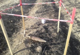 Unexploded cannon shell discovered in Azerbaijan’s Fizuli district (PHOTO)