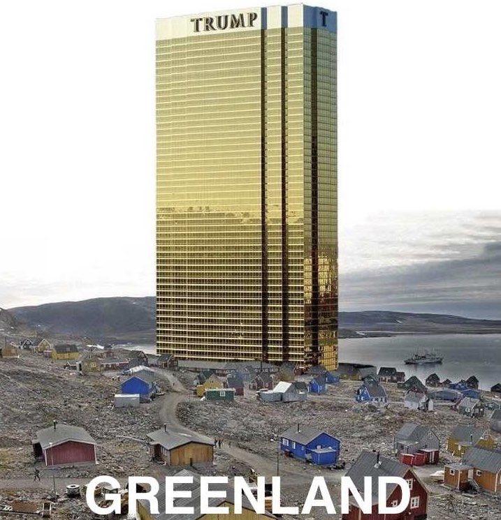 Трамп выложил в Twitter фото с небоскребом Trump Tower в Гренландии