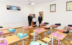 President Aliyev views reconstructed school in Baku's Surakhani district (PHOTO)