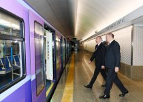 President Ilham Aliyev views work done at Khatai station of Baku Metro (PHOTO)