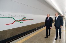 President Ilham Aliyev views work done at Khatai station of Baku Metro (PHOTO)