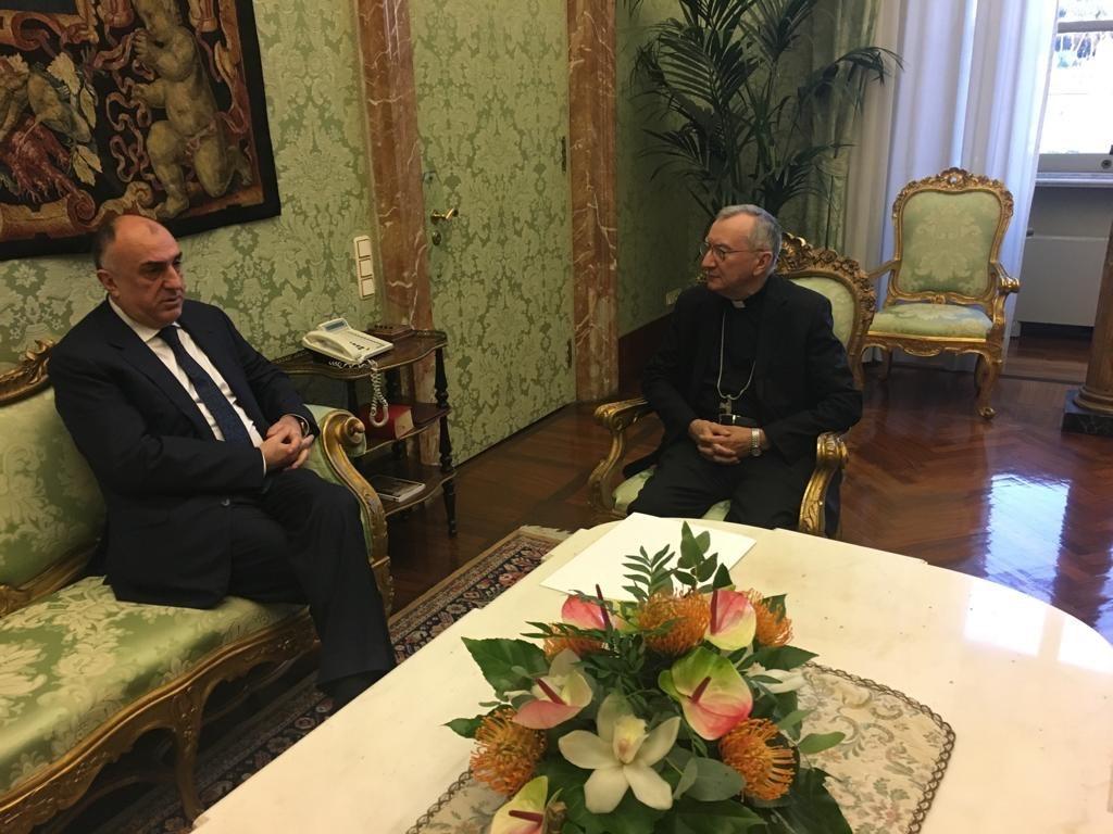 Elmar Mammadyarov meets with the Secretary of State of His Holiness the Pope (PHOTO)