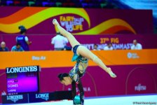Bədii gimnastika üzrə dünya çempionatının ikinci günündən maraqlı anlar (FOTO)