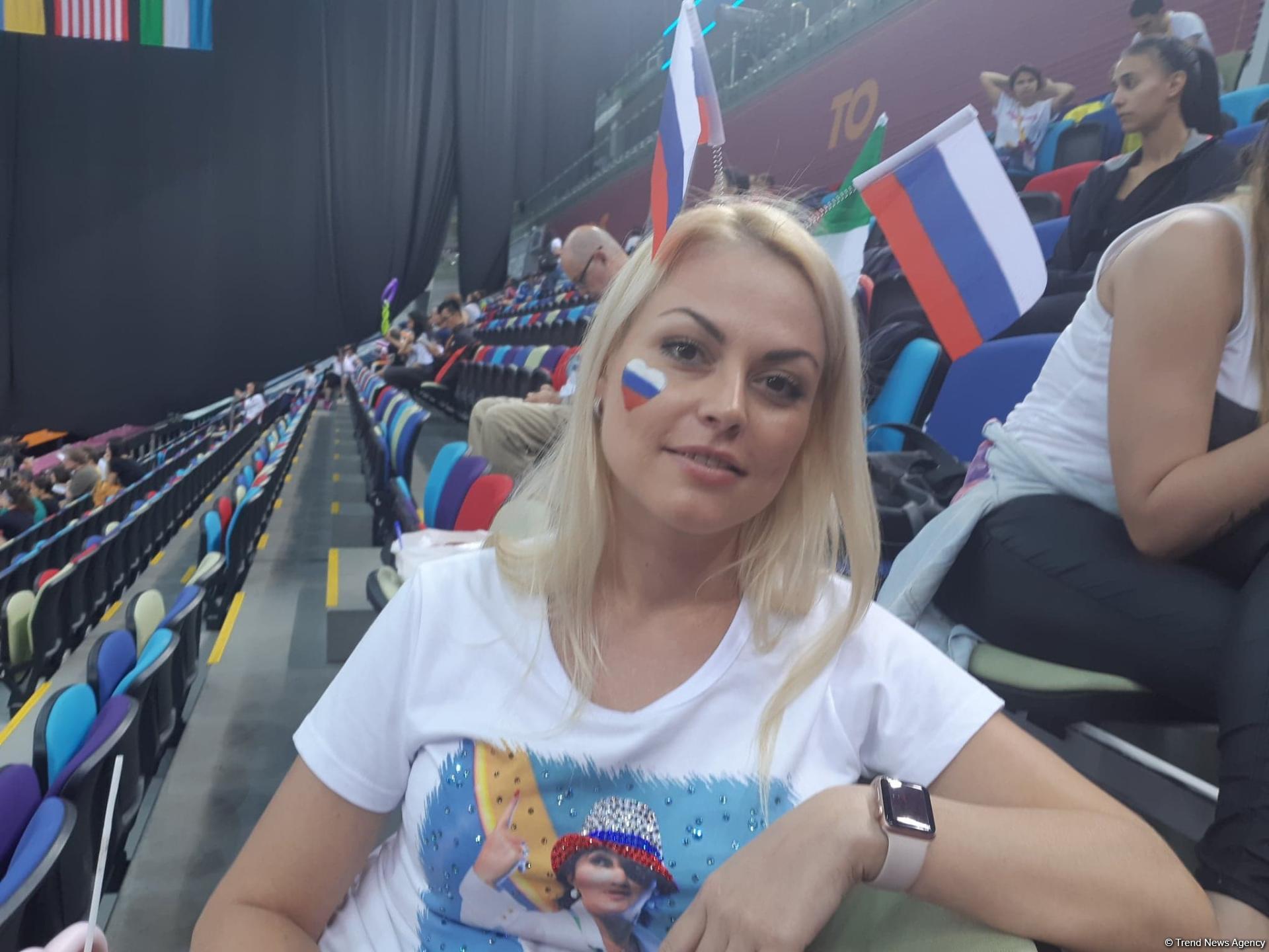 Rusiyalı tamaşaçı: Bakıda bədii gimnastika üzrə dünya çempionatı parlaq keçir