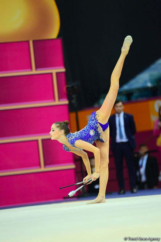 Bədii gimnastika üzrə 37-ci dünya çempionatında yarış həyəcanı (FOTO)