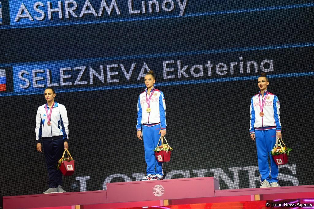 Bakıda bədii gimnastika üzrə dünya çempionatı finallarının qalibləri mükafatlandırılıb (FOTO)