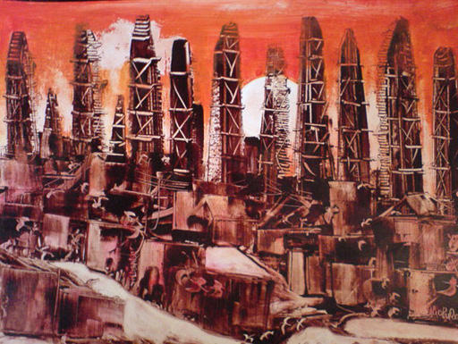 Нефть и нефтяники в живописи азербайджанских художников (ФОТО)