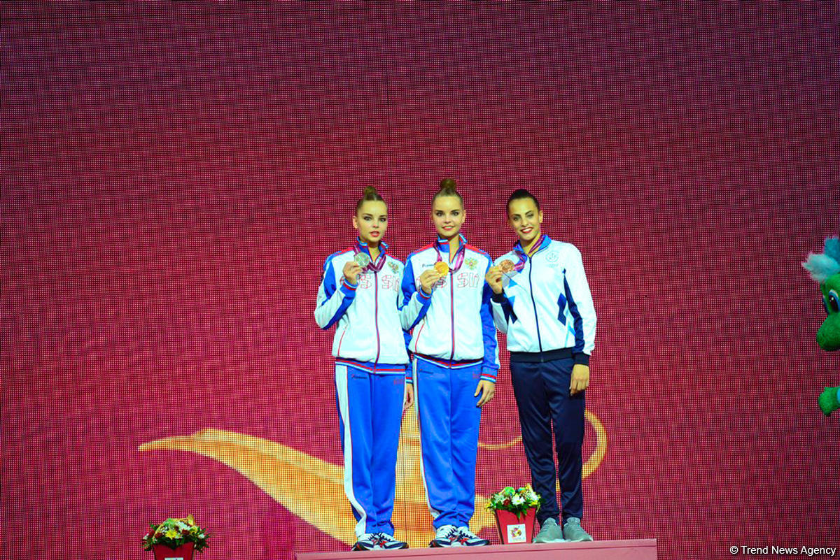 В Баку прошла церемония награждения победителей Чемпионата мира по художественной гимнастике (ФОТО)