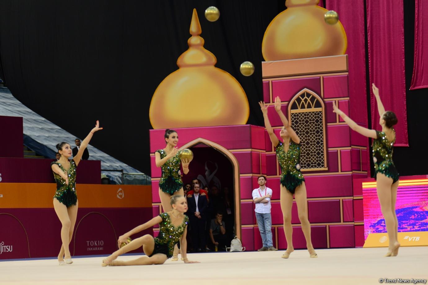 Azerbaijani team getting ready for finals of 37th Rhythmic Gymnastics World Championship