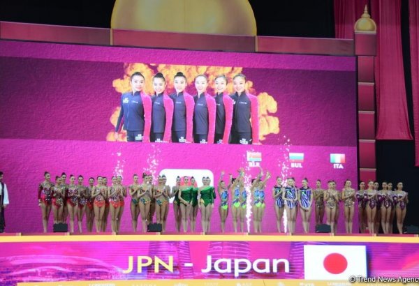 Japanese team wins gold at 37th Rhythmic Gymnastics World Championships in group exercises with 5 balls